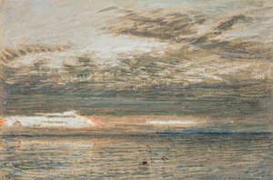 Puesta de sol sobre el mar de Albert Goodwin