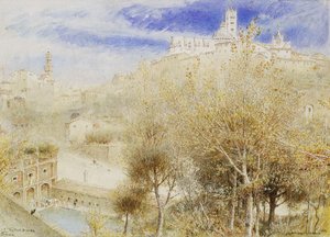 La fuente Branda, Siena, 1905 de Albert Goodwin