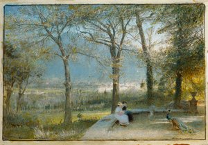 Los jardines, Pallanza, Lago Maggiore de Albert Goodwin