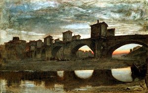 El Ponte alla Grecia, antes de la demolición, Florencia de Albert Goodwin