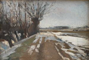 Paisaje invernal. Utterslev, cerca de Copenhague de Albert Gottschalk