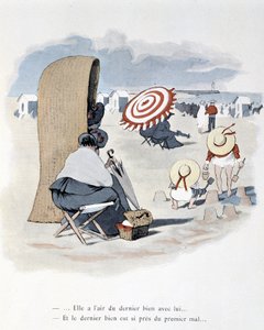 Escena de playa en "Etoile de mer". A. Guillaume. Editions Simonis Empis, París de Albert Guillaume