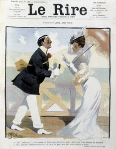 El fotógrafo aficionado - dibujo por Albert Guillaume (1873-1942) en “Le Rire” de Albert Guillaume