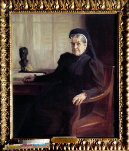 Retrato de Madame Pasteur (1854-1905), viuda del médico francés Louis Pasteur de Albert Gustaf Aristides Edelfelt