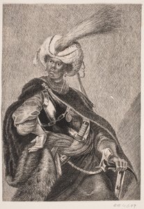Un africano negro en armadura