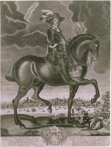 Retrato ecuestre de Oliver Cromwell (1599-1658) c.1655 de Albert Haelwegh