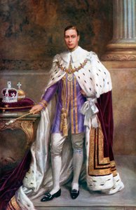 El rey Jorge VI con ropas de coronación, 1937