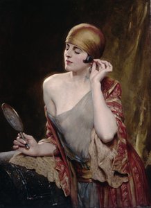 Mirando en el espejo (óleo sobre lienzo)