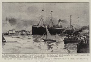 Por la Reina y el Imperio, salida de parte del contingente australiano hacia Sudáfrica desde Melbourne de Albert Henry Fullwood
