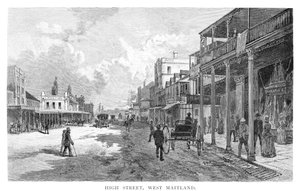 High Street, West Maitland, Nueva Gales del Sur, Australia, 1886