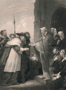 El cardenal Wolsey entrando en la Abadía de Leicester, 1530, mediados del siglo XIX de Albert Henry Payne