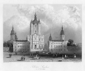 Monasterio Smolnoi, cerca de San Petersburgo, Rusia, c1840 de Albert Henry Payne
