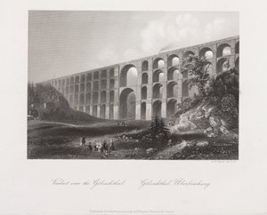 Viaducto sobre el Golzschthal, Sajonia, c.1840