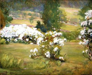 Flores en flor, c.1925 (óleo sobre lienzo) de Albert Herter