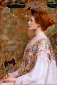 Mujer con cabello rojo de Albert Herter