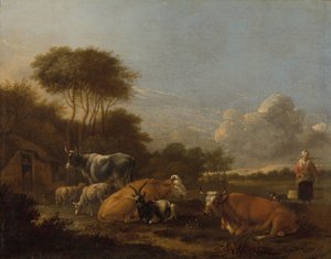 Paisaje con ganado de Albert Jansz Klomp