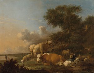 Paisaje con ganado de Albert Jansz Klomp