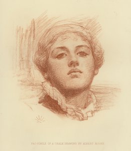Facsímil de un dibujo a la tiza (grabado) de Albert Joseph (after) Moore