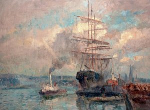 En el puerto de Ruan de Albert Lebourg