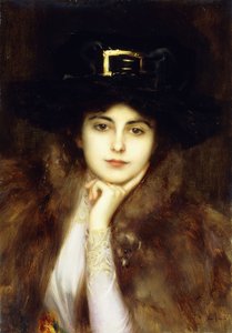 Retrato de una dama elegante de Albert Lynch