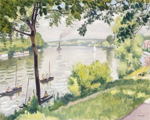 Banco en Triel (El Remolcador); Berge a Triel (Le Remorqueur) de Albert Marquet