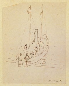 Barco (lápiz sobre papel) de Albert Marquet