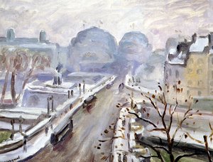 Francés: Pont Neuf bajo la nieve de Albert Marquet
