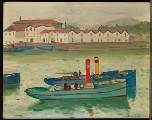 San Juan de Luz, Bateau de Peche (óleo sobre tabla)