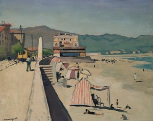 Las arenas de Olonne, c.1926 (óleo sobre tabla) de Albert Marquet