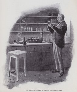 El detective, nuevo estilo, en el laboratorio de Albert Morrow