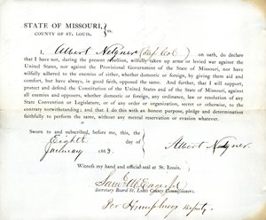 Juramento de lealtad de Albert Nelgner de Missouri, Condado de St. Louis
