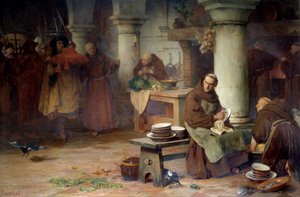 San Buenaventura (1217-1274) recibiendo la púrpura cardenalicia de Albert Pierre Dawant