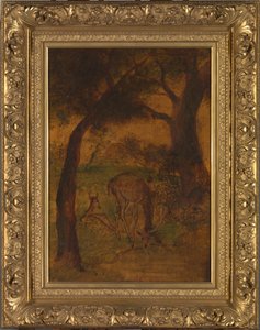 Un ciervo bebiendo, ca. 1870s de Albert Pinkham Ryder