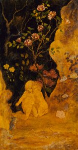 Panel para una pantalla: Niños asustados por un conejo, ca. 1876 de Albert Pinkham Ryder