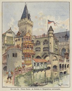 Un rincón del Viejo París de Robida en la Exposición Universal de Albert Robida