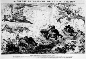 Anticipación: Batalla de Mazayamba: el conflicto Australo-Mozambiqueño, guerra y operaciones químicas - en "La Guerra en el siglo XX" por A. Robida de Albert Robida