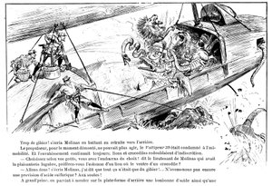 Anticipación: El ataque del Voltigeur 39 - en “La guerra en el siglo XX” por A. Robida, ed. Georges Decaux de Albert Robida