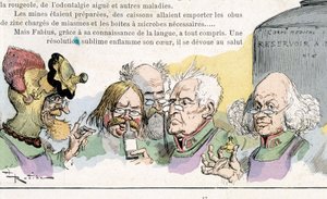Anticipación: eruditos, Guerra en el siglo XX (¿guerra química y bacteriológica?) por Robida, s.f.