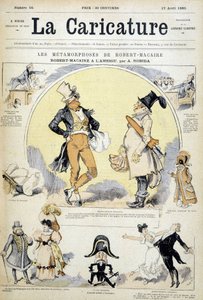 Caricaturas sobre el actor Robert Macaire por Robida, portada de “La caricature” 17/7/1880