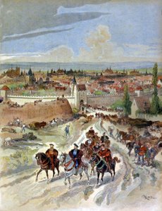 Francisco I saliendo de París de Albert Robida
