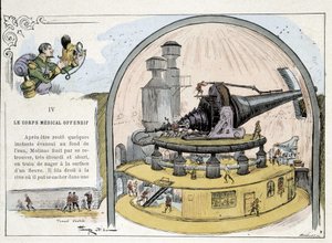 Cañón futurista - en “La guerra en el siglo XX” por Robida de Albert Robida
