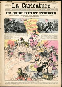 Ilustración de Albert Robida (1848-1926) para la portada de La Caricature (1880) de Albert Robida