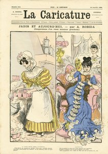 Ilustración de Albert Robida (1848-1926) para la portada de La Caricature (1880) de Albert Robida