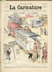 Ilustración de Albert Robida (1848-1926) para la portada de La Caricature (1880) de Albert Robida