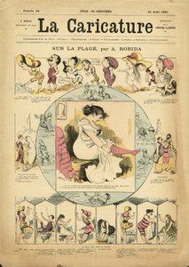 Ilustración de Albert Robida (1848-1926) para la portada de La Caricature (1880) de Albert Robida