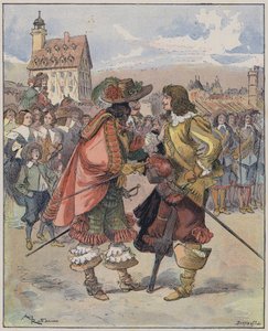 Ilustración para Le Capitaine Bellormeau por y ilustrado por A Robida