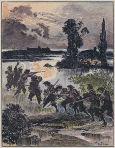 Ilustración para Le Capitaine Bellormeau por y ilustrado por A Robida