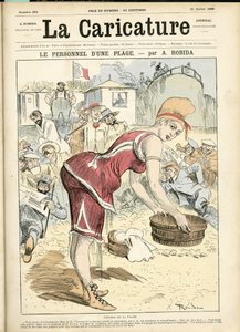 Ilustración de Albert Robida (1848-1926) para la manta de La Caricature (1880) de Albert Robida
