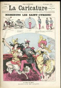 Ilustración de Albert Robida (1848-1926) para la portada de La Caricature (1880) de Albert Robida
