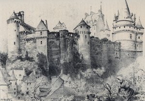 El castillo fortificado de Vitré en Ille-et-Vilaine - La vieille France - La Bretagne - texto, dibujos y litografías, por Albert Robida (1848-1926) sin fecha finales del siglo XIX de Albert Robida